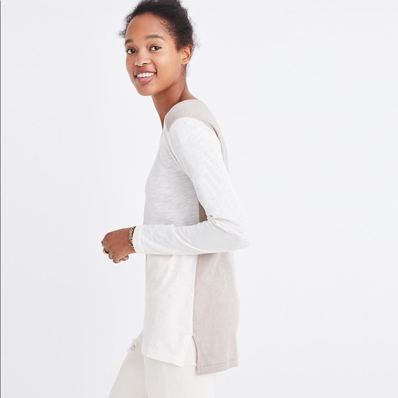Madewell long sleeve colorblock cotton tee/tshirt - Picture 4 of 7